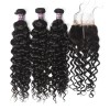 3 Bundles of Brazilian Water Wave Hair with Closure
