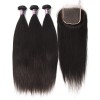 3 Bundles of Peruvian Straight Hair with Lace Closure