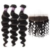 3 Bundles of Virgin Brazilian Loose Curly Hair with Frontal