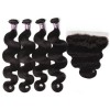 4 Bundles of Malaysian Body Wave Hair with Lace Frontal