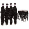 4 Bundles of Virgin Brazilian Deep Wave Hair with Lace Frontal