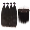 4 Bundles of Straight Virgin Brazilian Hair with Frontal