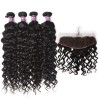 4 Virgin Indian Water Wave Bundles with Lace Frontal