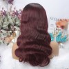 Ombre Color 1B Natural Black And 99J Burgundy Body Wave Headband Wigs