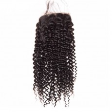 Middle Part Peruvian Kinky Curly Lace Closure