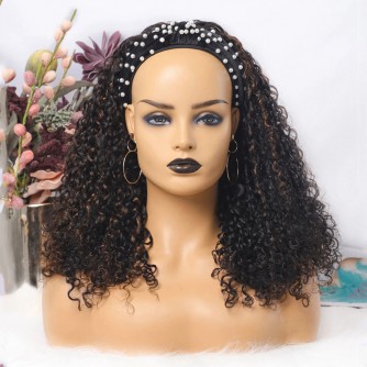 Highlight Color Curly Headband Wigs 