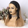 Ombre Color 1B Natural Black And Honey Blonde Straight Headband Wigs