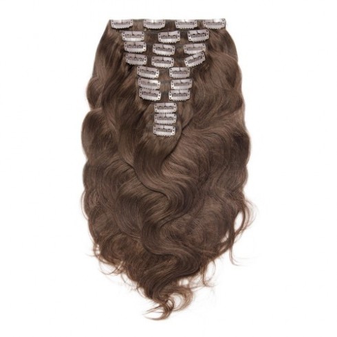 Body Wave 4# Clip In Chocolate Brown Hair Extensions