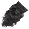 Jet Black Body Wave Clip In Real Hair Extensions