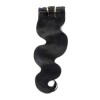 Jet Black Body Wave Clip In Real Hair Extensions
