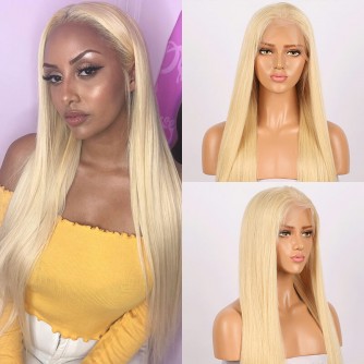 #613 Blonde Straight Lace Front Brazilian Remy Hair Wigs