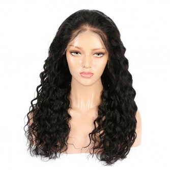 Water Wave Virgin Peruvian Hair Lace Front Wigs