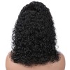 13X6 Natural Virgin Brazilian Hair Curly Lace Front Bob Wigs - 10~24inches