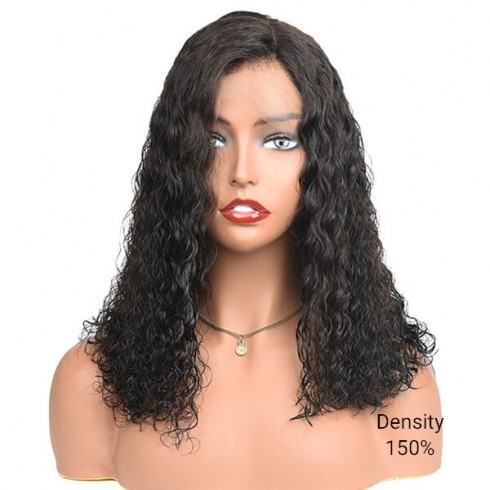 Water Curly Lace Front Virgin Brazilian Hair Bob Wigs