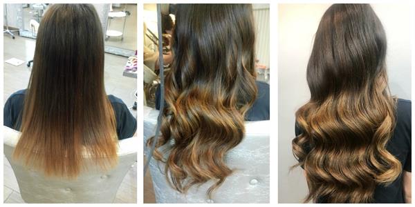 tape in hair extensions before and after